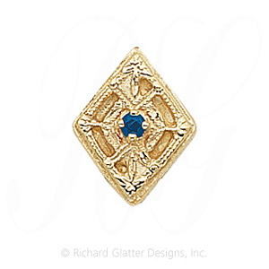 GS196 S - 14 Karat Gold Sapphire Slide 